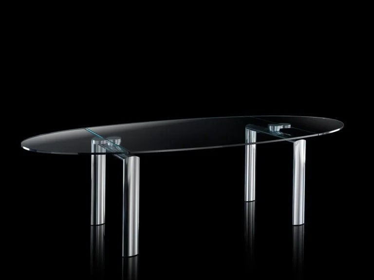 Policleto Allungabile Dining Table by Reflex: Modern Italian Glass Dining Design                                                                                                                                                                               
