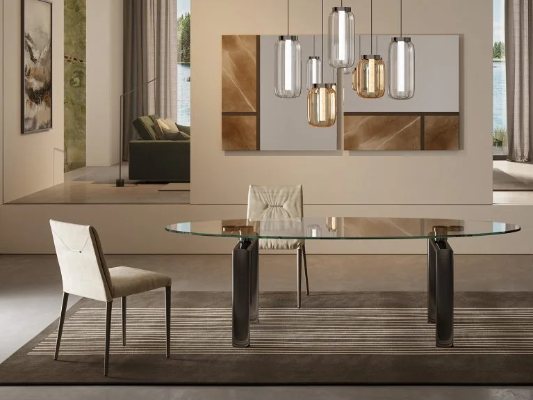 Policleto Allungabile Dining Table by Reflex: Modern Italian Glass Dining Design                                                                                                                                                                               