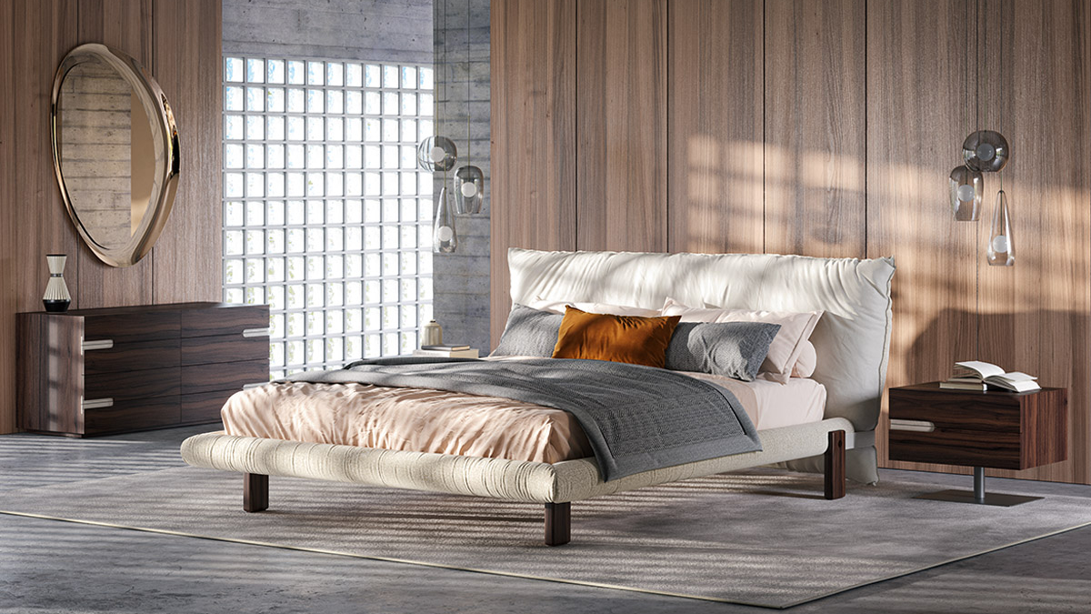 Pascal Bed by Cattelan Italia: Modern Italian Comfort and Sculptural Design