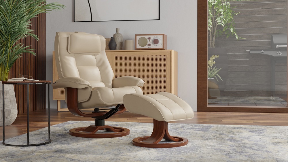 Fjords Mustang R Recliner with Ottoman by Fjords