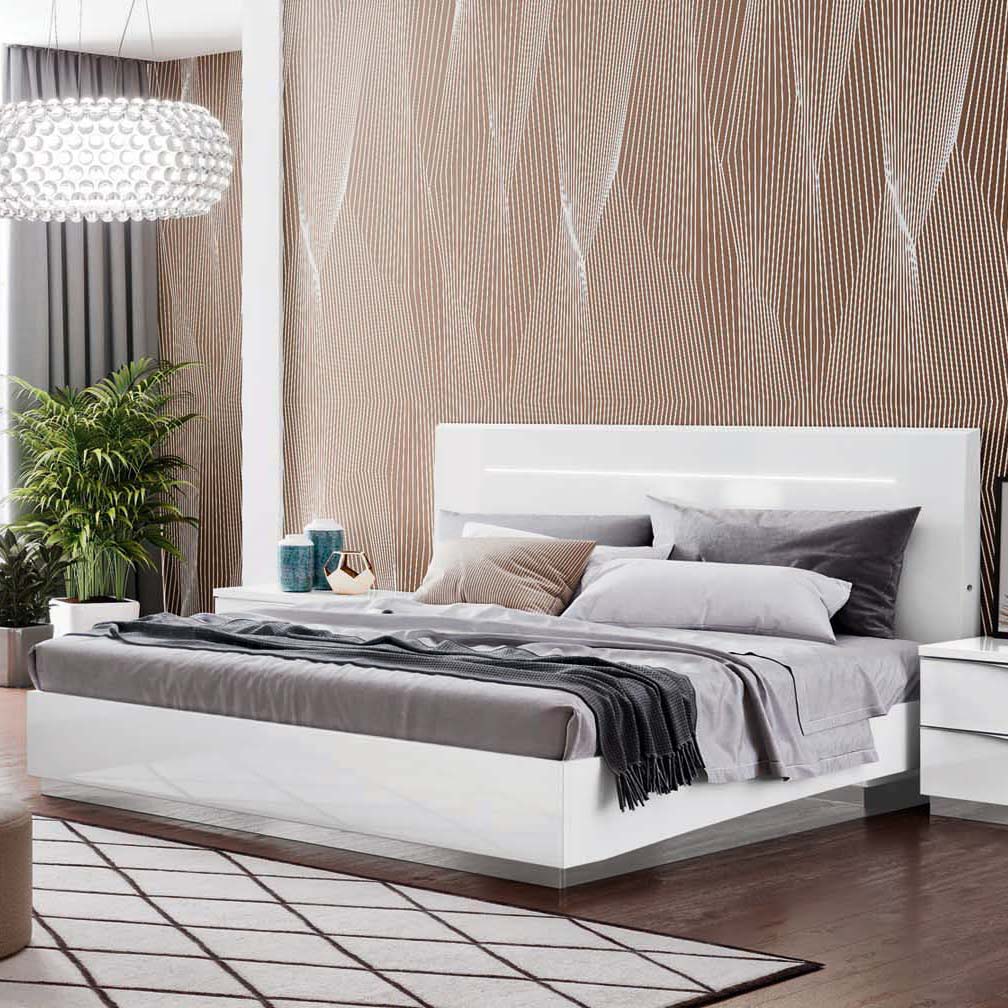 Onda Legno White Bed