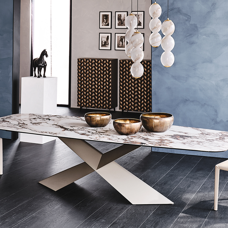 Tyron Keramik Dining Table Quickship - Thumbnail 5