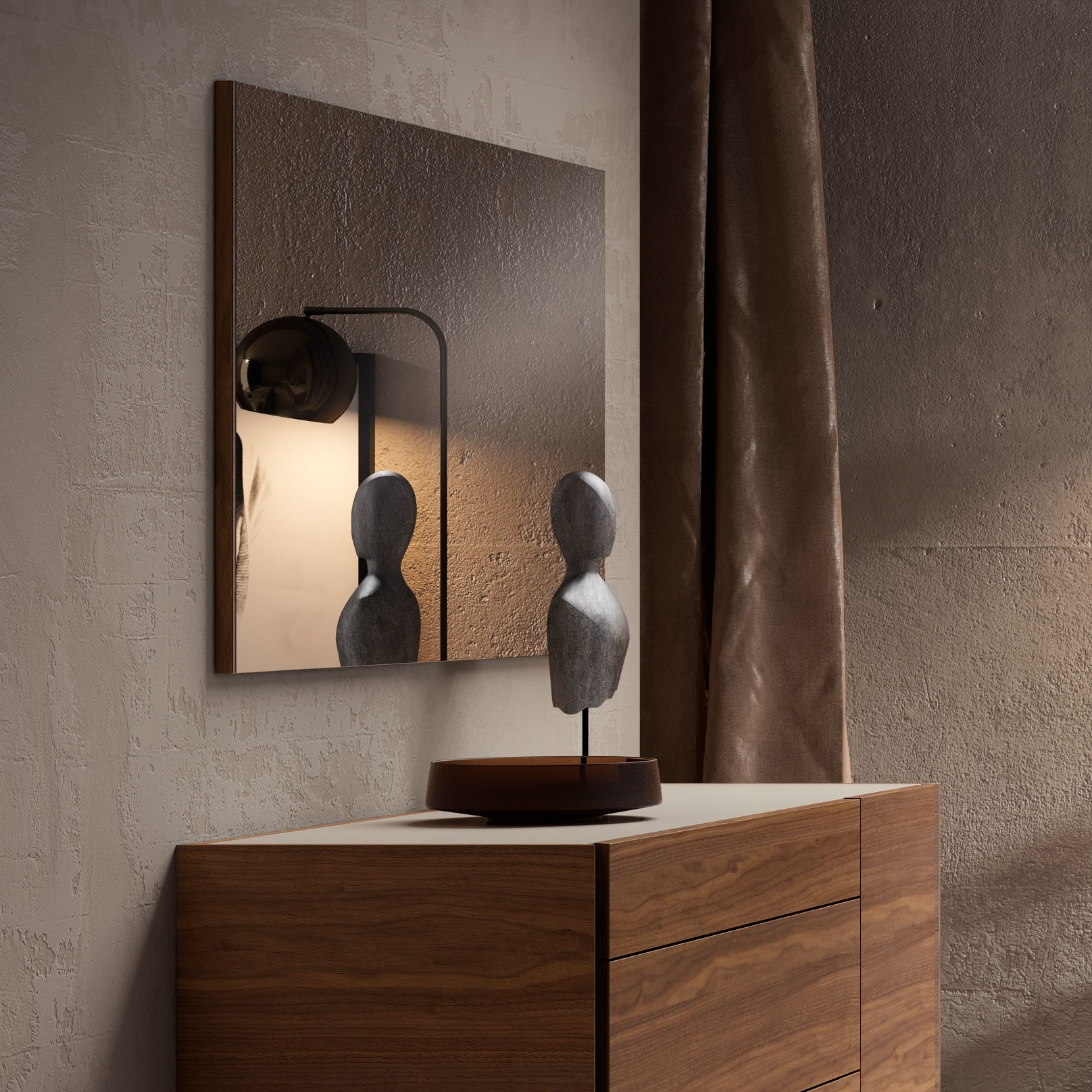 Faro Mirror in Walnut