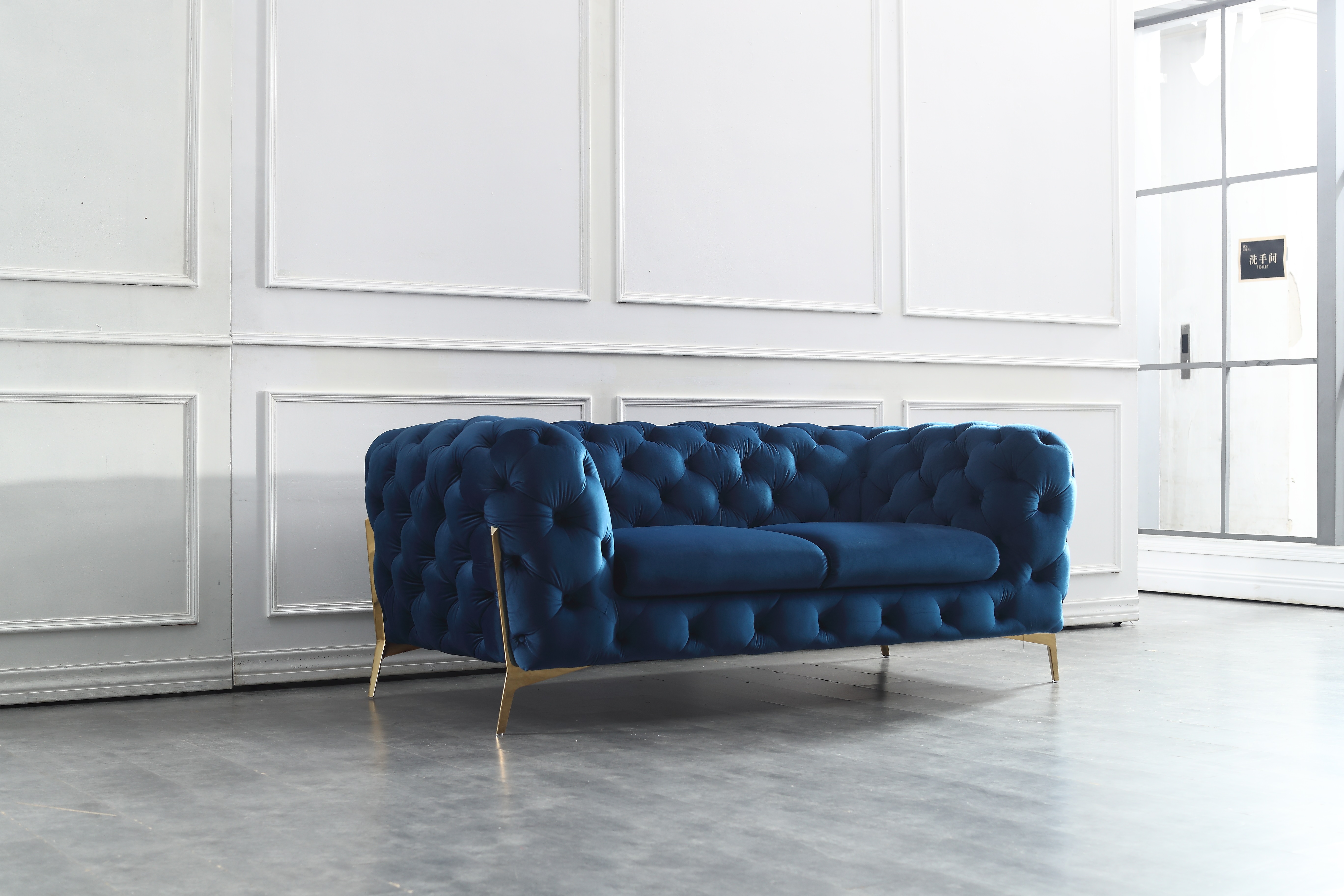 Glamour Love Seat Side View in Blue.jpg