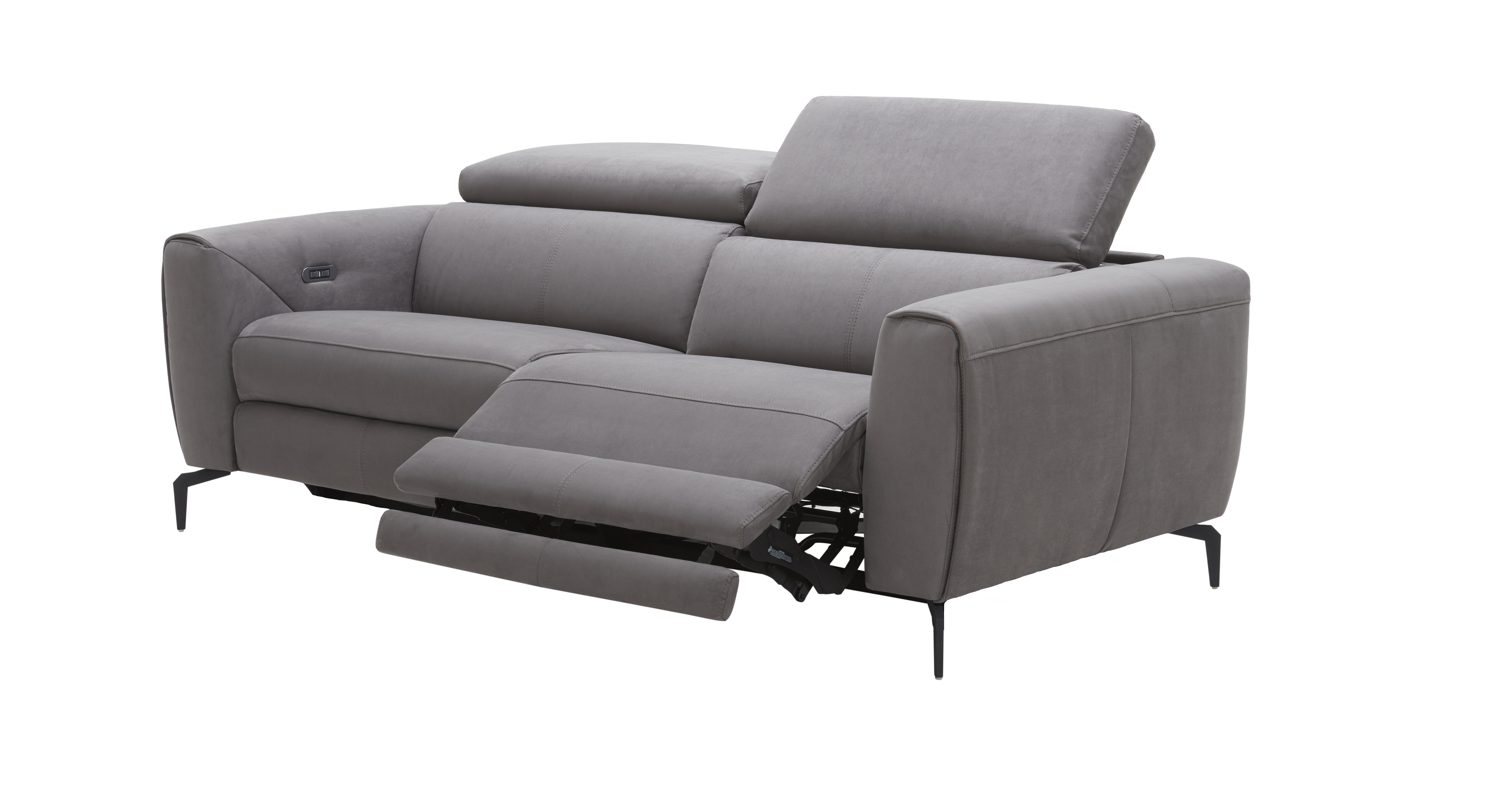 Lorenzo Grey Fabric Sofa Side Open.jpg