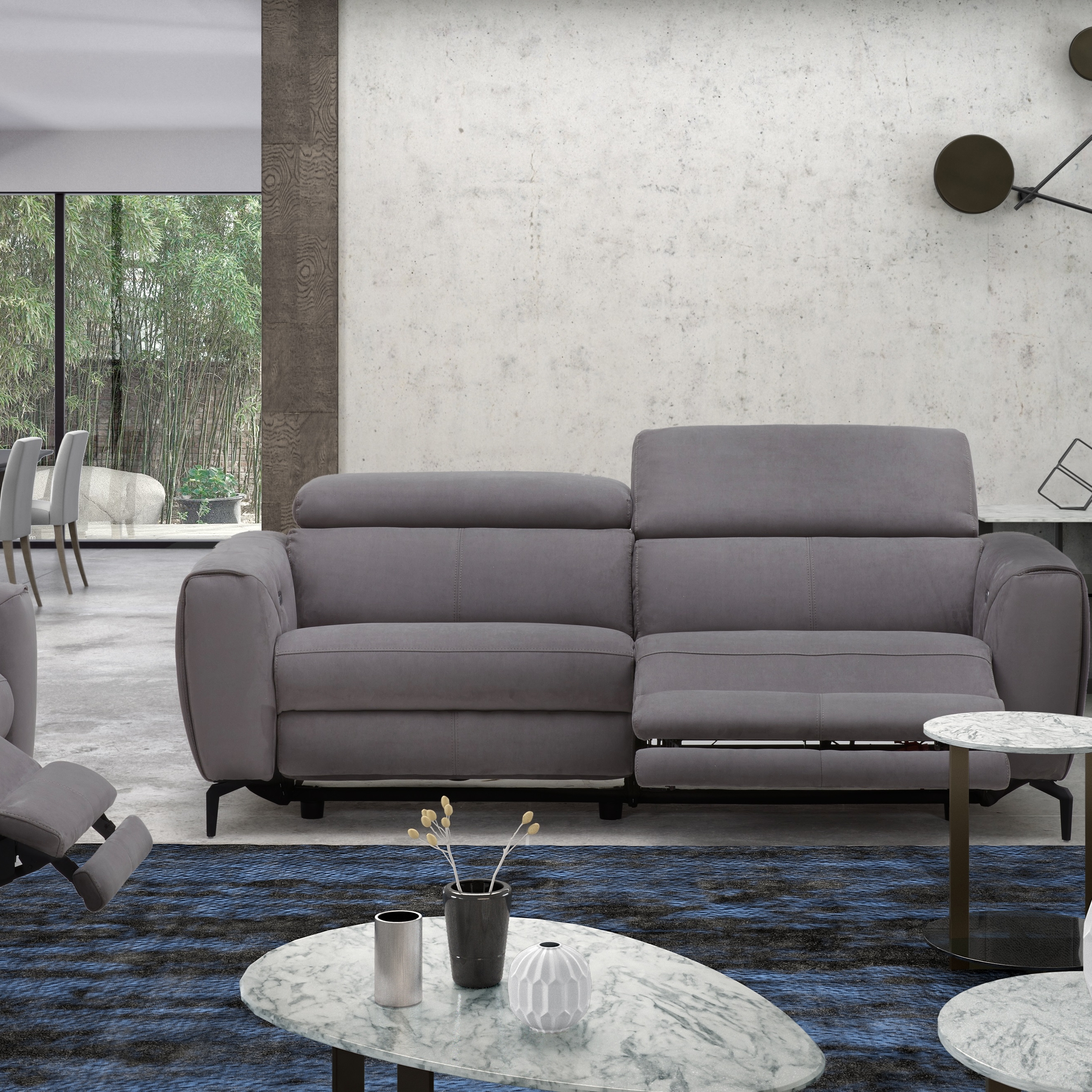 Lorenzo Grey Fabric Sofa Set Reclined.jpg