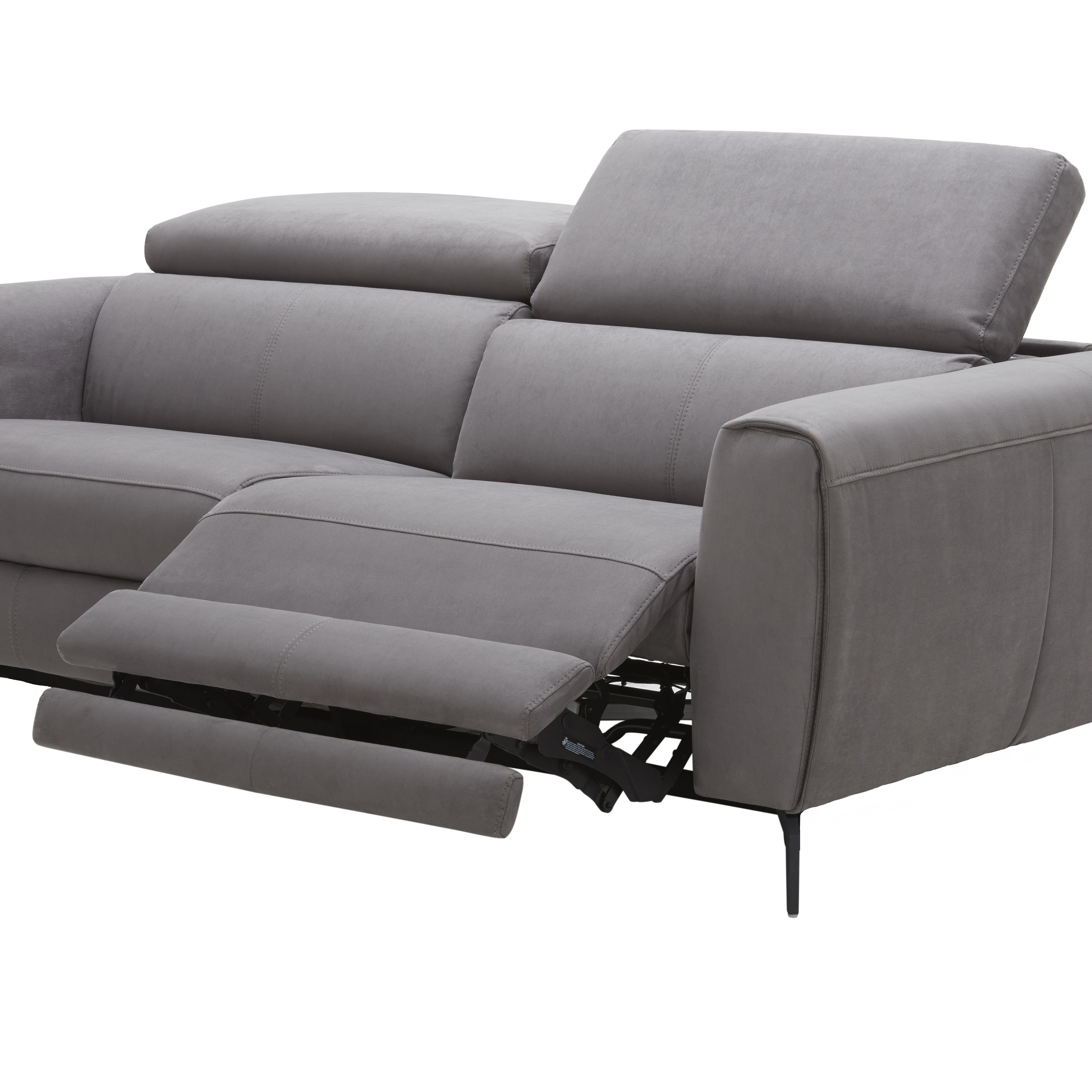 Lorenzo Grey Fabric Sofa Side Open.jpg