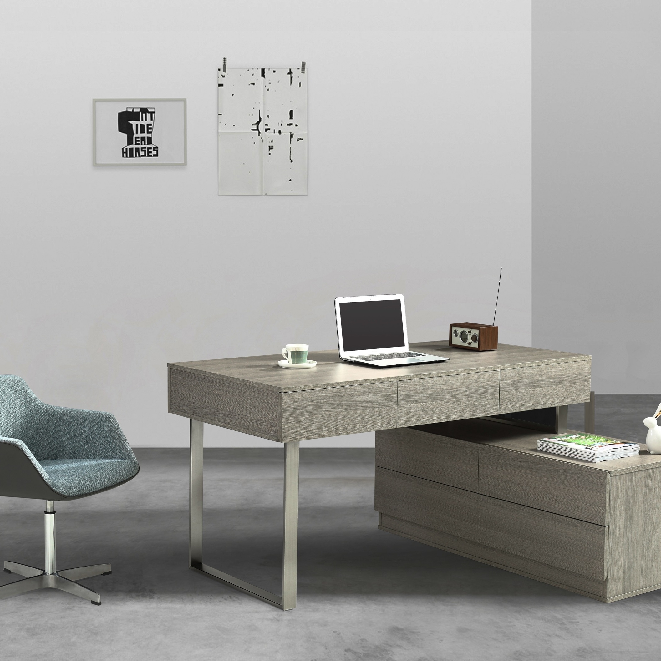 LP KD12 Office Desk in Grey
