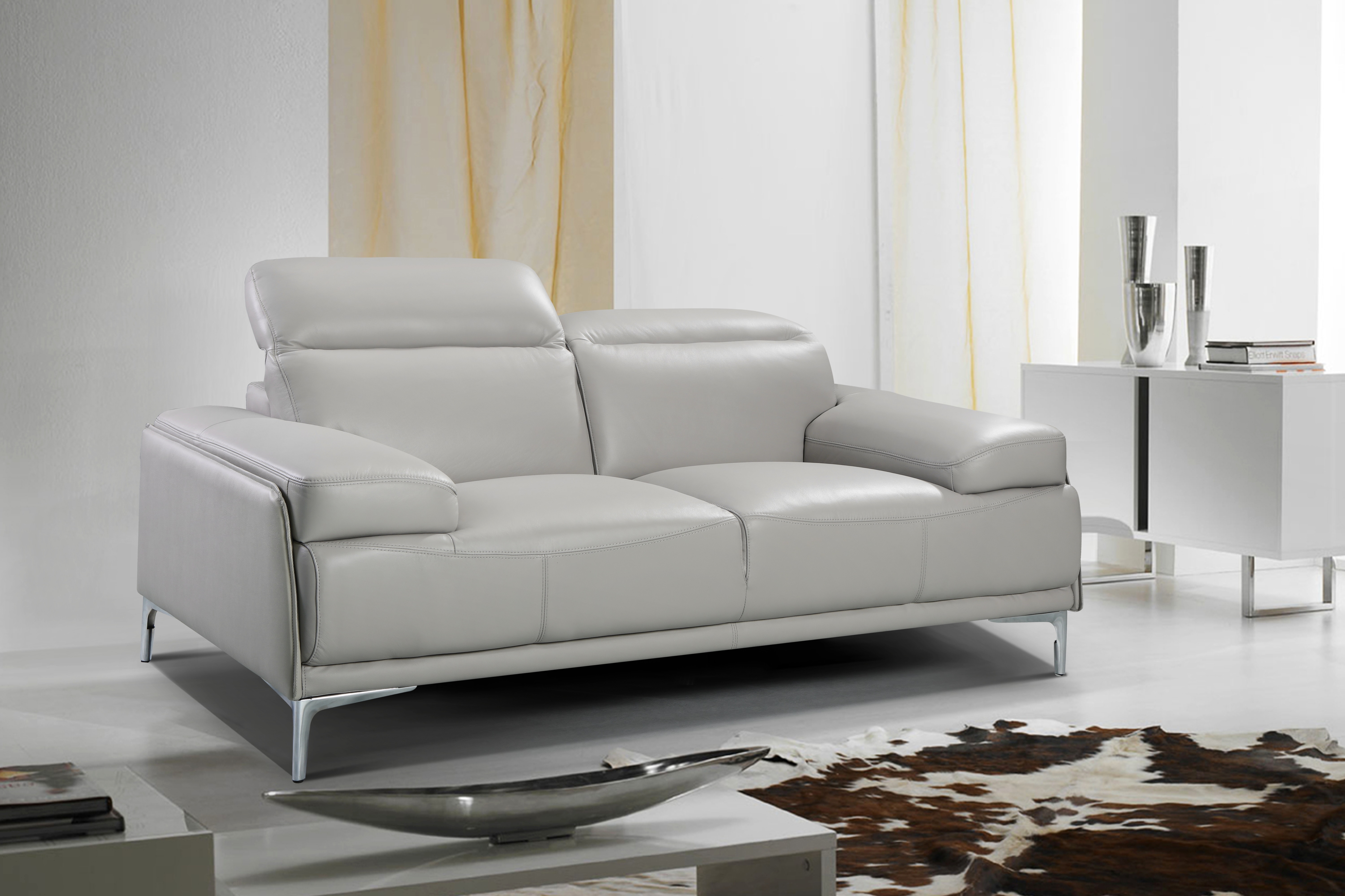 Nicolo Light Grey Love Seat Room Setting Side View.jpg