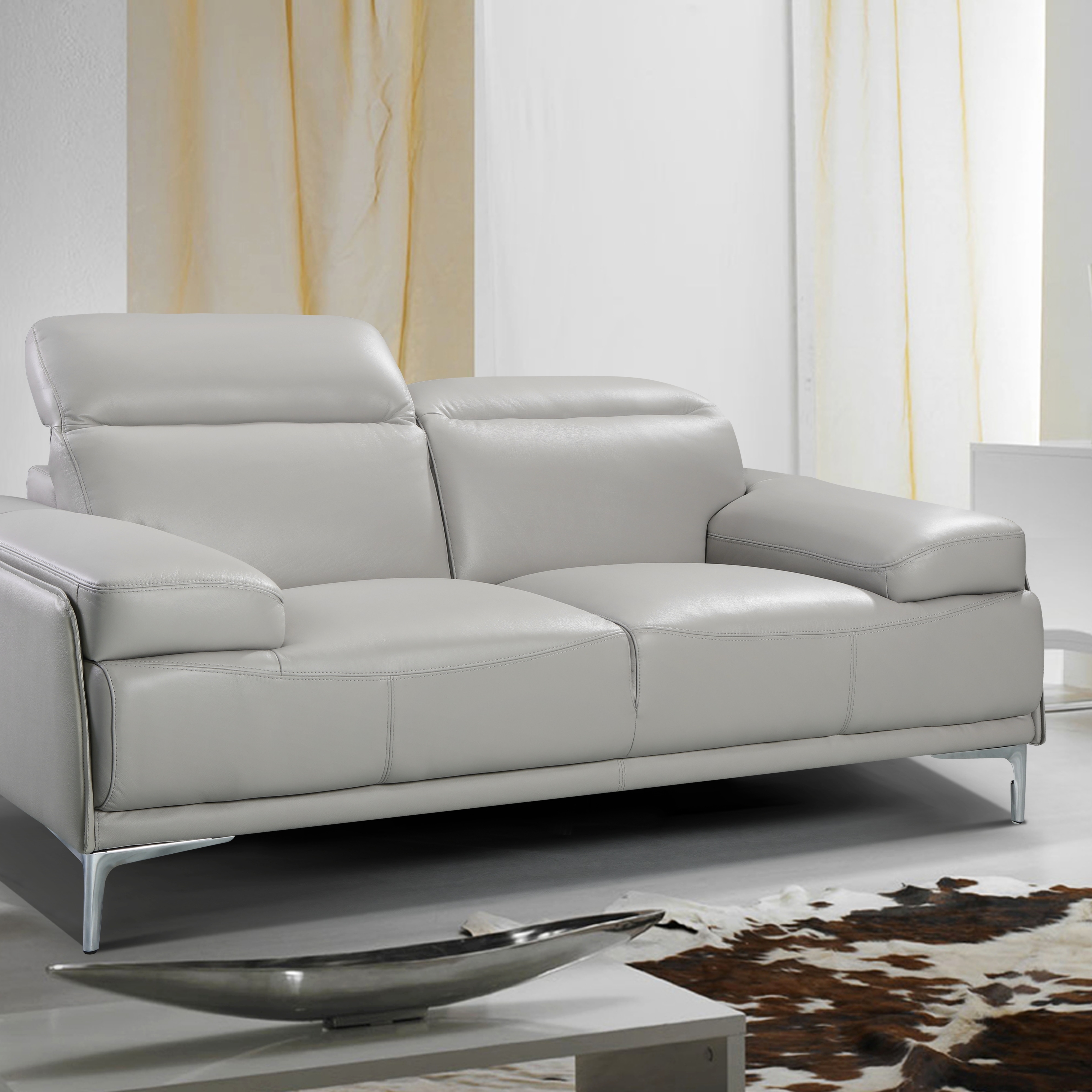 Nicolo Light Grey Love Seat Room Setting Side View.jpg