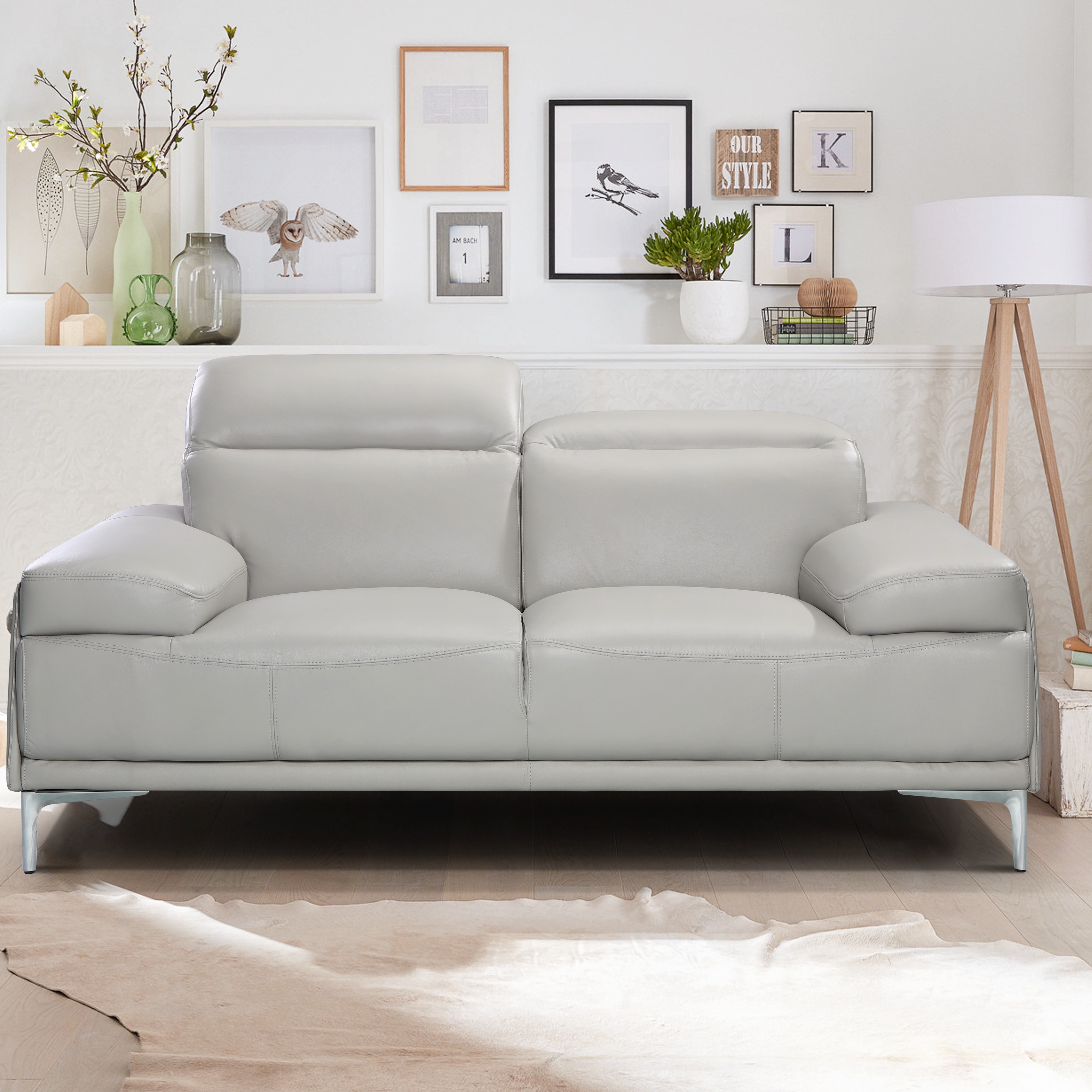 Nicolo Light Grey Love Seat Room Setting.jpg