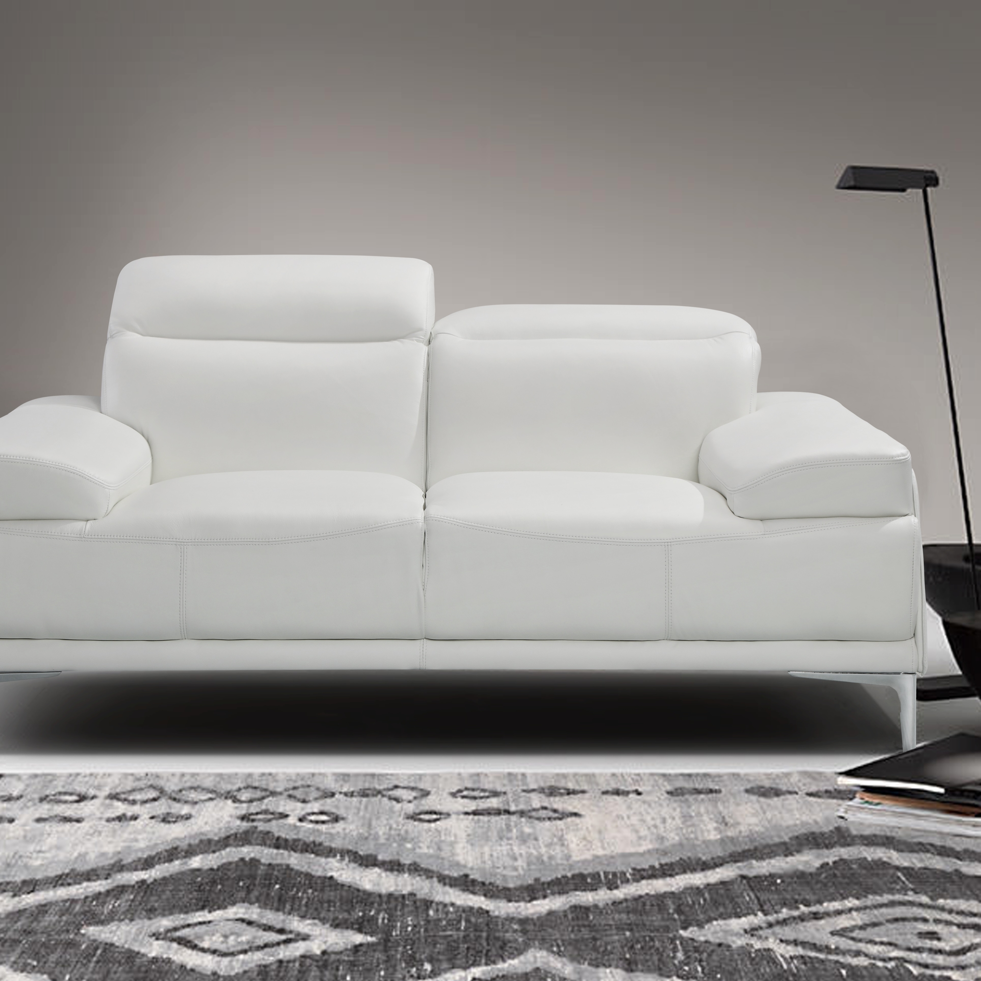 Nicolo White Love Seat Room Setting Front View.jpg