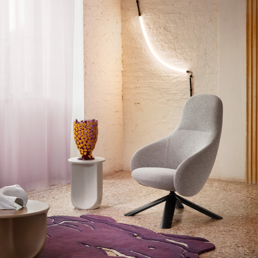 Nebula Lounge Chair with Wood Legs