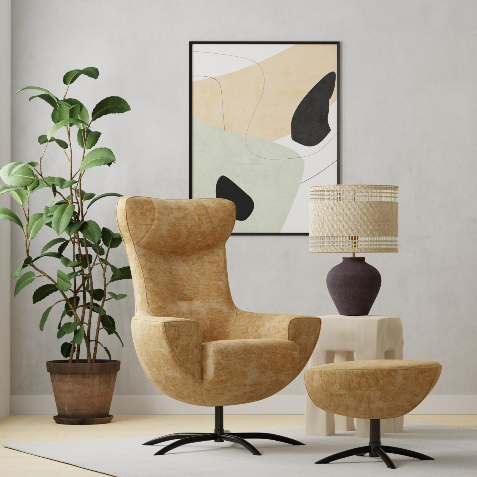 Fjords Baloo Armchair and Ottoman