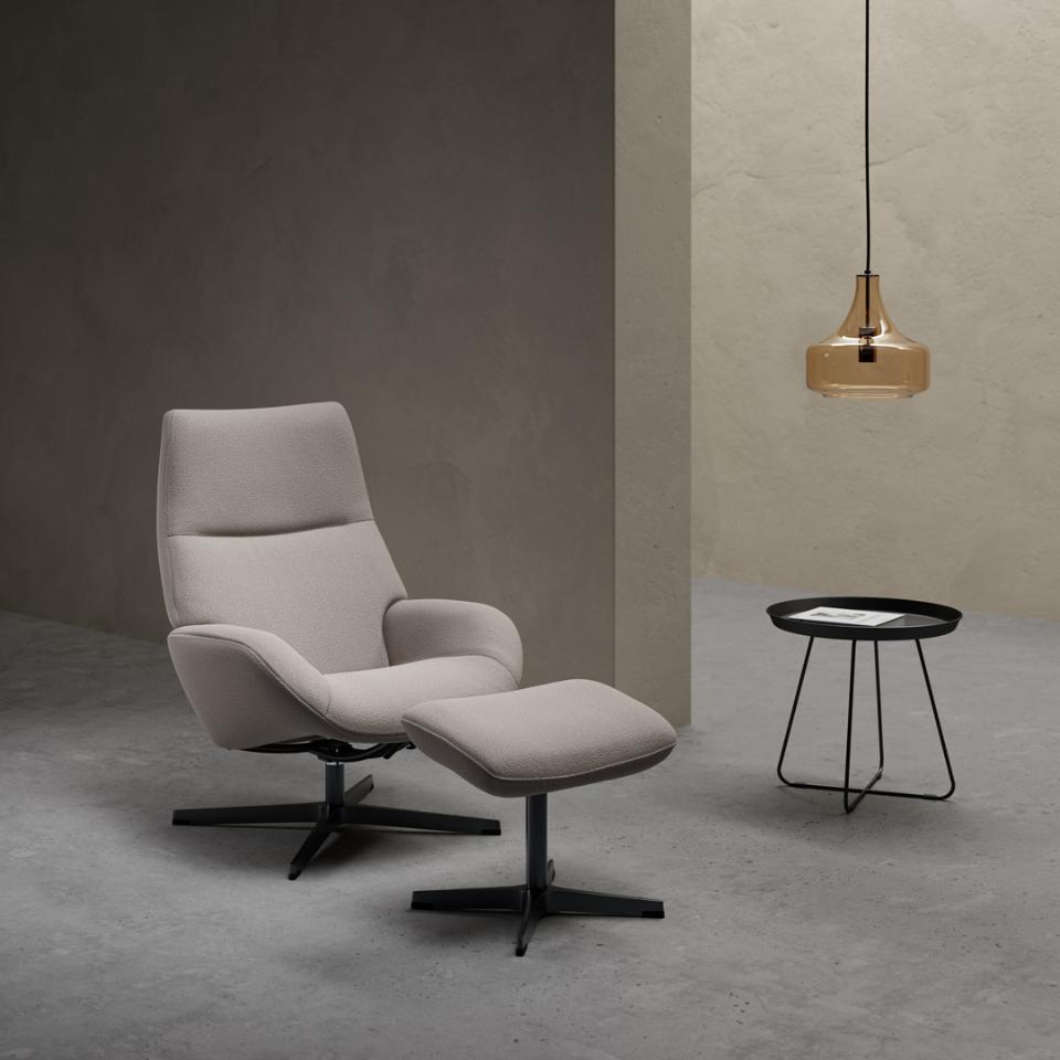 Lotus Fabric Recliner and Ottoman