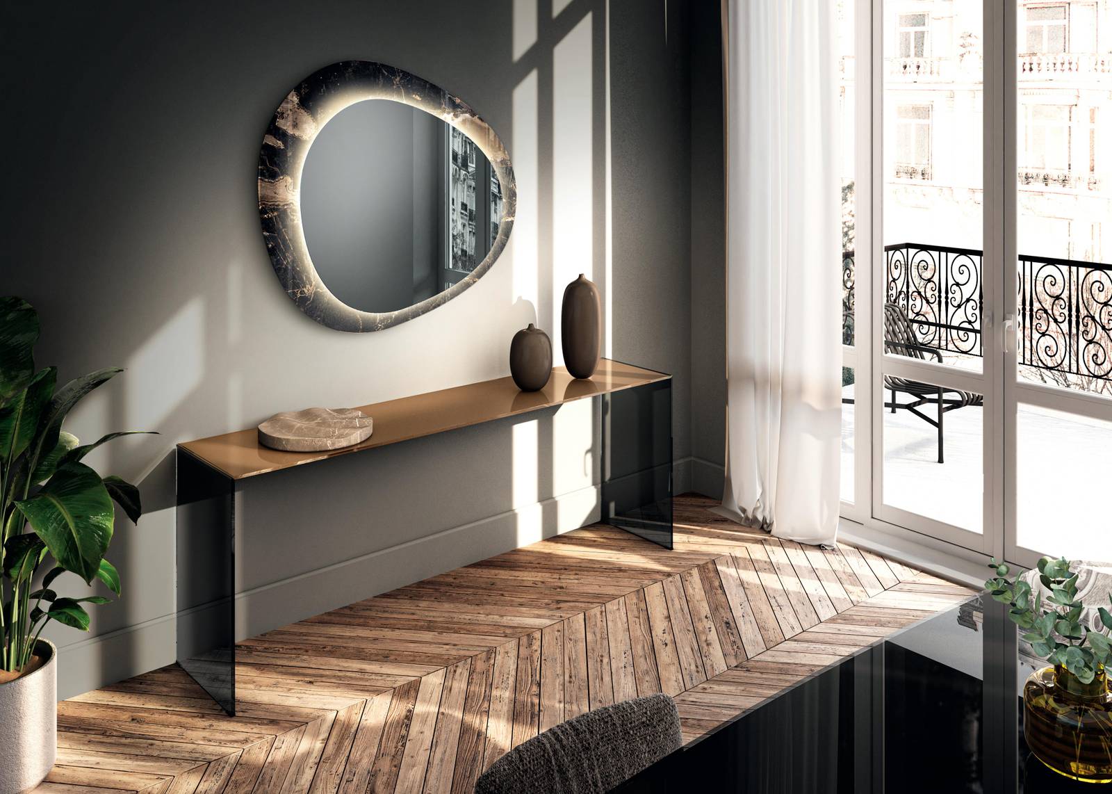 modern-glass-console-table-framed-mirror-or-fine-console-era-mirror-or-lago.jpeg