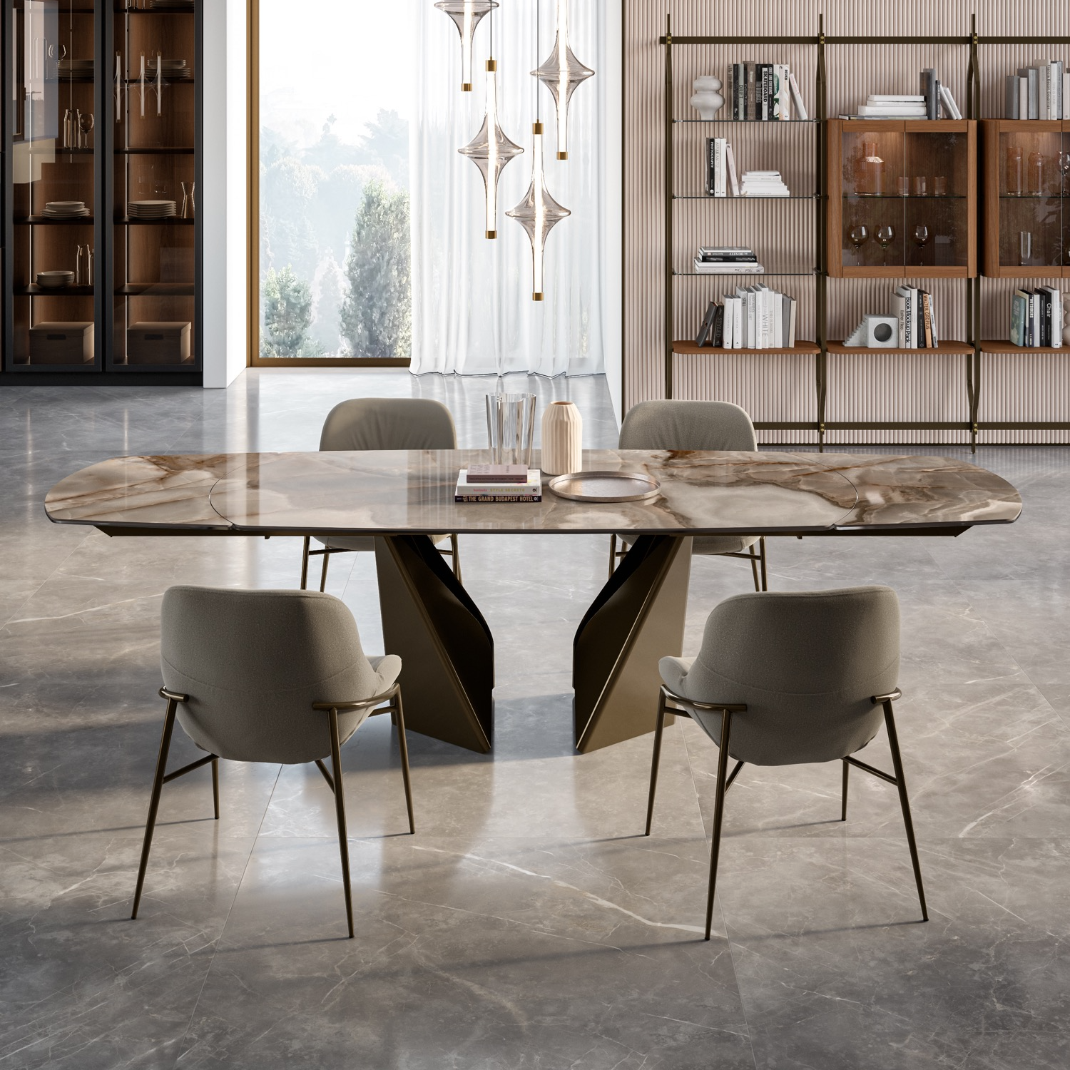 Kaleido Extendible Barrel Dining Table