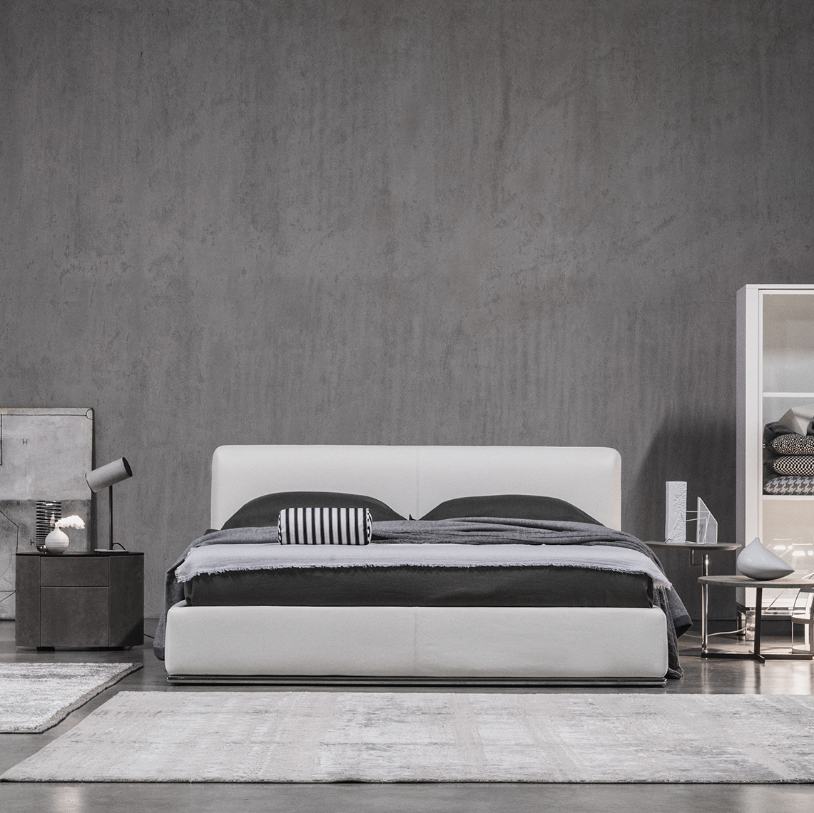 Thin Leather Bed