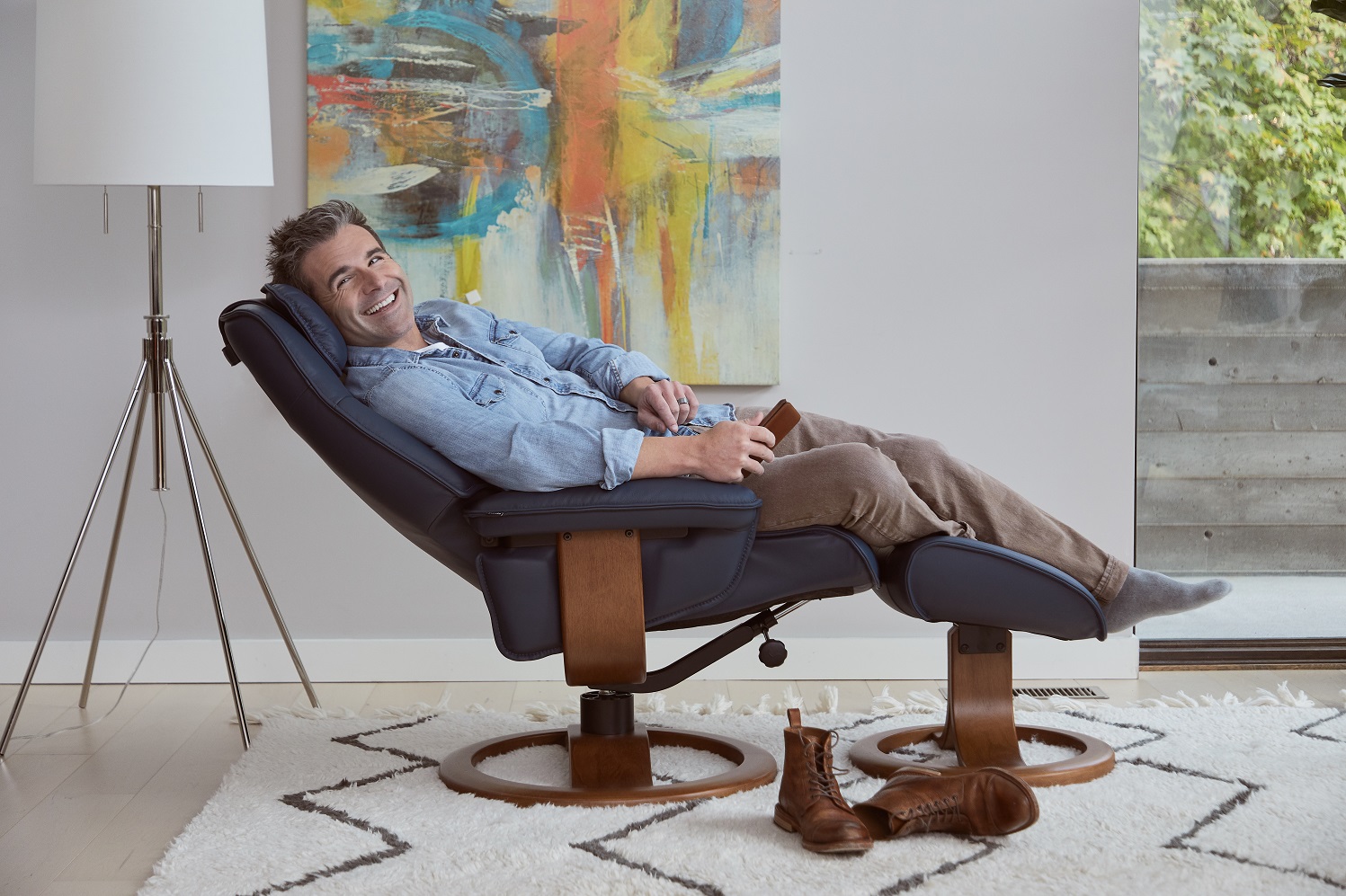 Fjords Admiral R Recliner & Foot Stool by Fjords