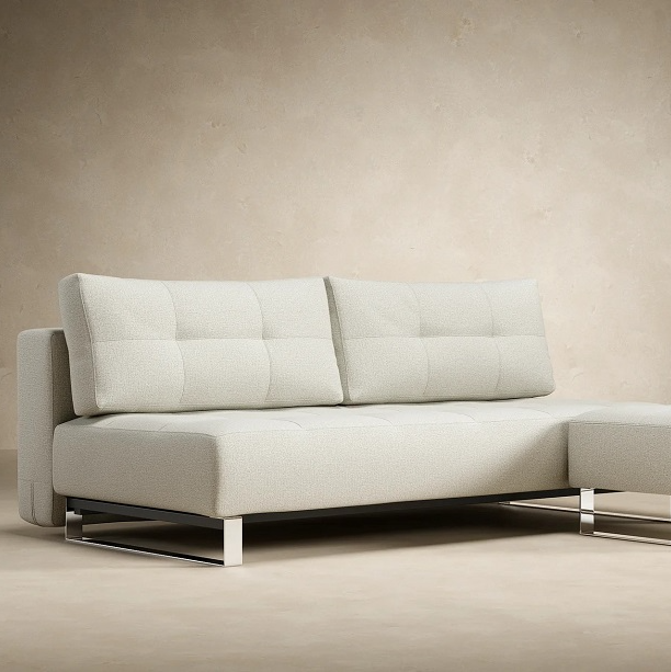 Supremax D.E.L. Sofa Bed with Chrome Legs