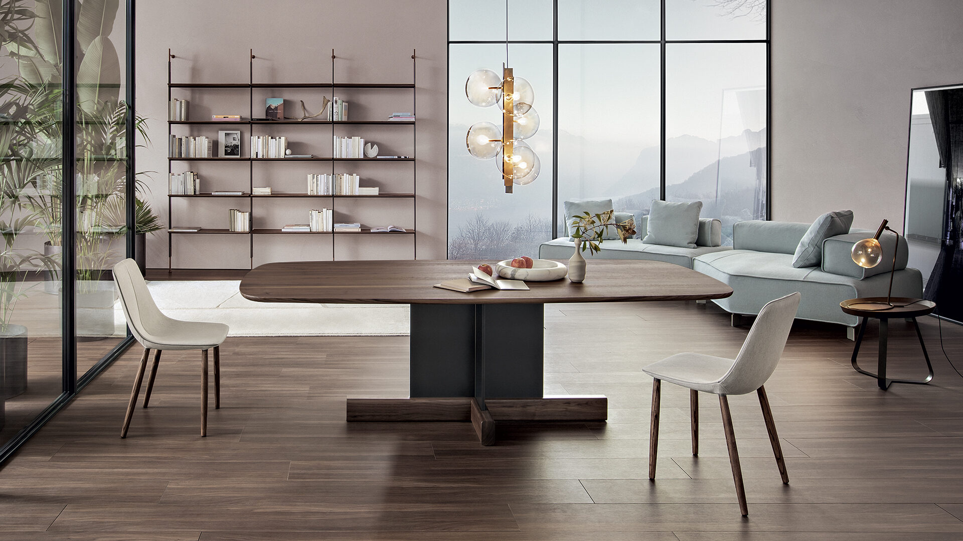 Modrest Calhoun Modern Smoked Oak Extendable Dining Table